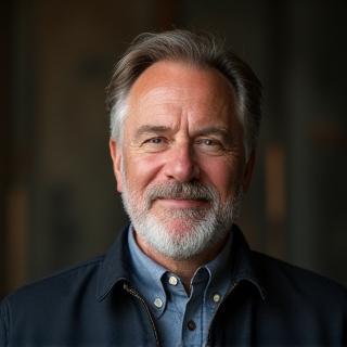 Portræt af Lars Jensen, Klingesnedkers grundlægger og hovedhåndværker